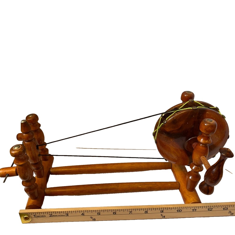 Wooden Gandhi Charkha Showpiece Home Decor Handicraft 14 x 5.5 x 6.5 " Brown VTG